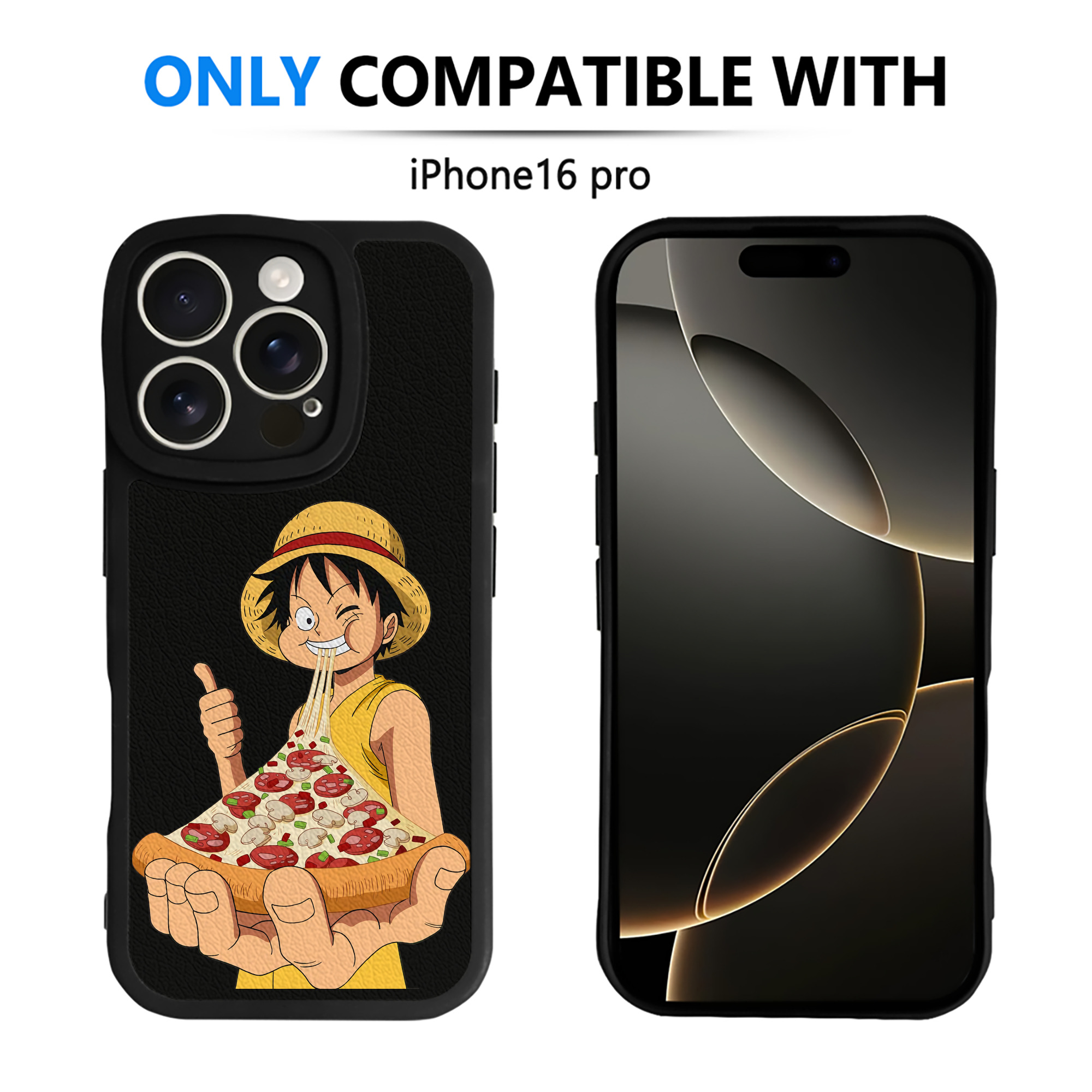 （画像用） ワンピース モンキー・D・ルフィ ONE PIECE Monkey D. Luffy 【iPhone 16シリーズ対応】シリコンスマホケース（レザー調） 材質：シリコン